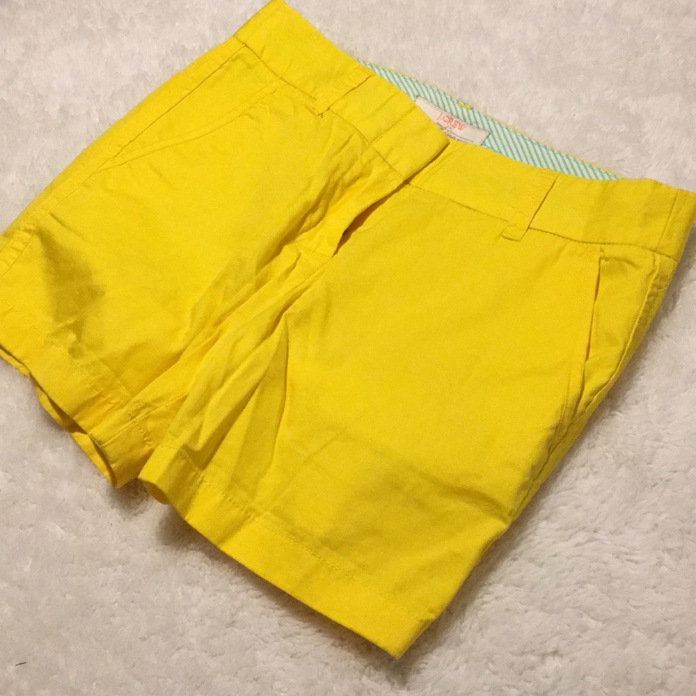 Jcrew pineapple yellow  spring break shorts